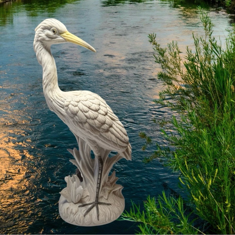 Elegant White Heron Figurine